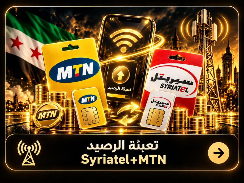 تعبئة الرصيد  Syriatel+MTN